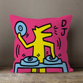 Axyaa Plush Velvet Pillowcase Decorative Cushion Cover in Popular Graffiti Art