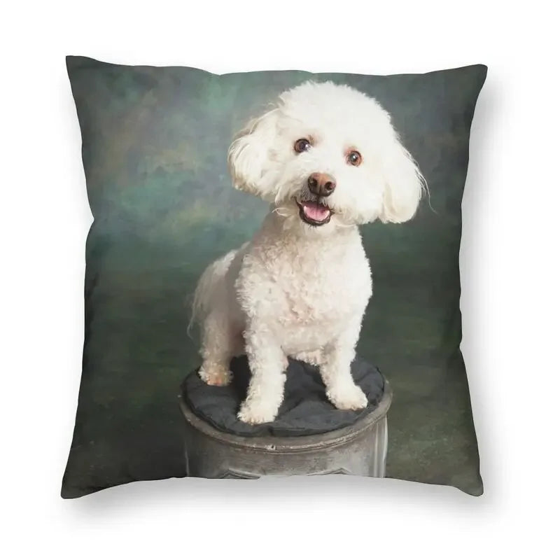 Pink Convertible Pillowcase White Poodle Sofa Cushion Cover Axyaa Home Decor