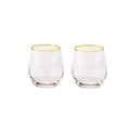 Axyaa Clear Whiskey Glasses Set of 2 - Barware Cocktail Drinkware Glassware