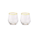 Axyaa Clear Whiskey Glasses Set of 2 - Barware Cocktail Drinkware Glassware