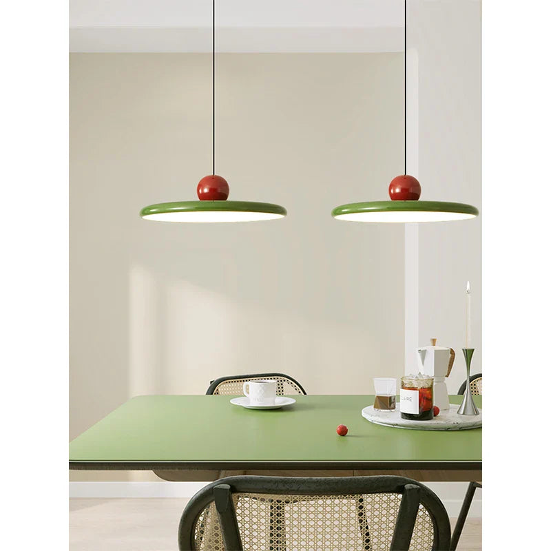 Axyaa Green Flying Saucer Chandelier for Bedroom, Dining, Study - Medieval, Wabi-Sabi Cream Wind