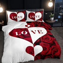 Axyaa Floral Alphabet Design Bedding Set: 1 Duvet Cover, 2 Pillowcases