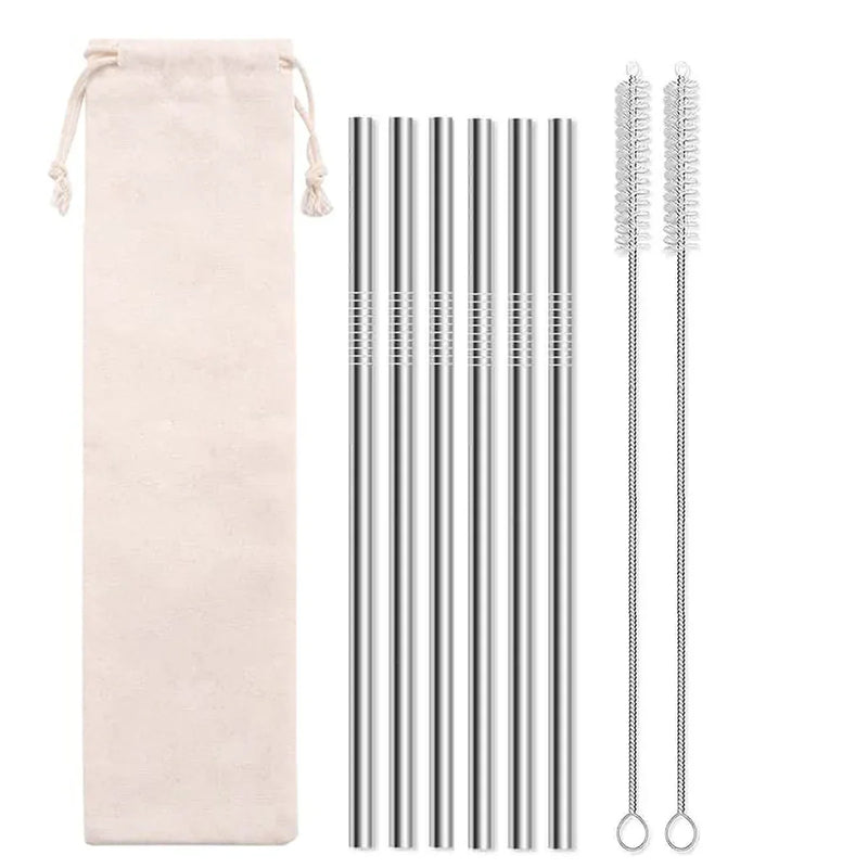Axyaa Stainless Steel Straws Set - Eco-Friendly Reusable Portable Travel Essential