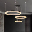 Axyaa Black Rings Pendant Lights: Modern, Minimalist Chandelier with Remote Control