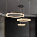Black Rings Pendant Lights Modern Chandelier Dimmable Remote Lamp for Home Decoration by Axyaa
