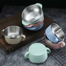 Axyaa Double Layer Rice Soup Bowl with Handle, Children's Tableware