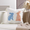 Axyaa Easter Bunny Embroidered Pillow Cover 45X45 - Cute Home Sofa Decoration