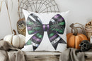 Axyaa Halloween Bow Bat Web Pillow Cover for Sofa Bedroom Car