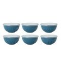 Axyaa Dark Blue Plastic Bowl with Lid Set for Kitchen, RV, Camping, Work, School - 6pcs