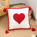 Axyaa Pink Circle Velvet Heart Jacquard Pillowcase 45x45 - Home Sofa Decoration