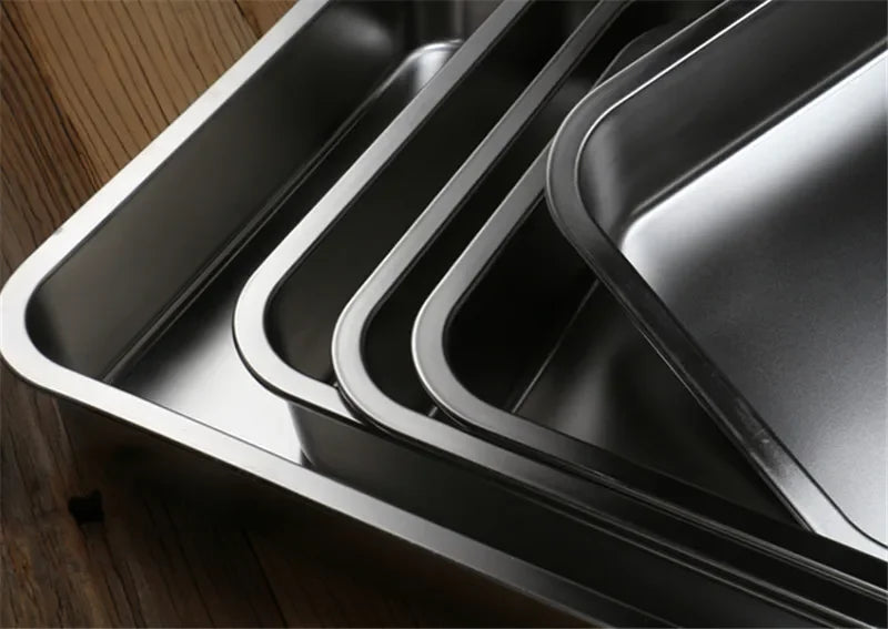 Axya Stainless Steel Buffet Plate with Covered Dish, Grilled Plate, and Storage Tray