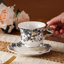 Axyaa Porcelain Flower Mugs with Golden Edge - Classic Tea Cup and Saucer