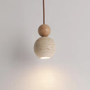 Axyaa Yellow Cave Stone Walnut Pendant Lights - Antique Wabi Sabi Style