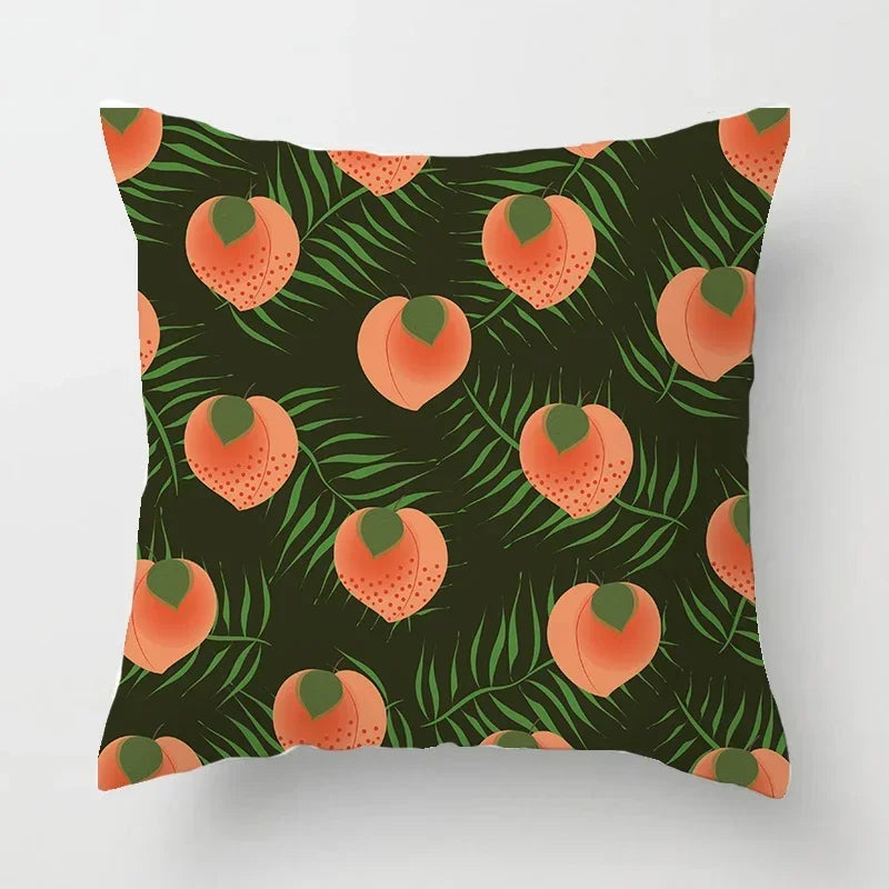 Peachy Pink Pattern Cushion Cover 45X45CM for Sofa Decor by Axyaa