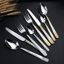 Axyaa Stainless Steel Wheat Ear Design Western Cutlery Set for Dining