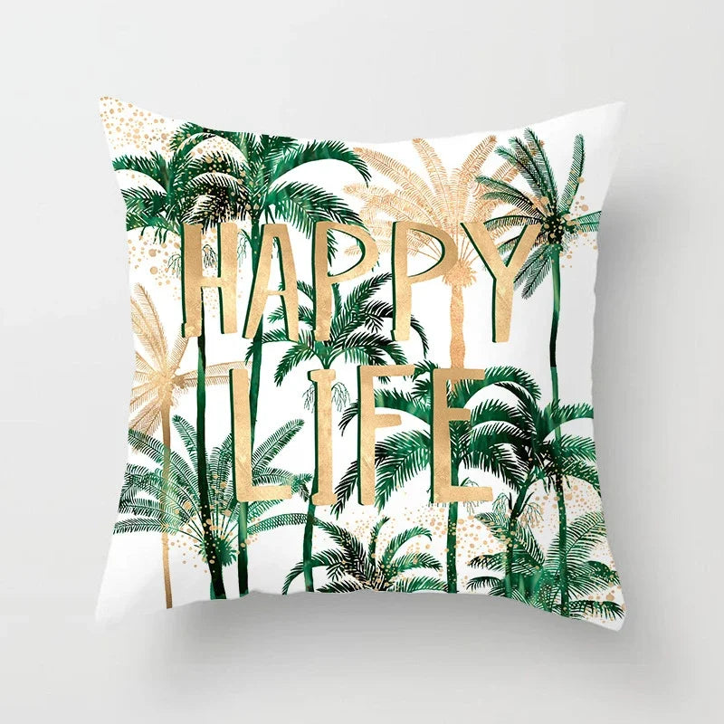 Axyaa Tropical Leaf Cactus Monstera Cushion Cover 45*45cm - Decorative Pillowcase