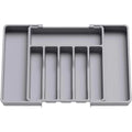Axyaa Kitchen Cutlery Organizer: Adjustable Plastic Utensil Tray for Knives and Forks