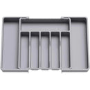 Axyaa Kitchen Cutlery Organizer: Adjustable Plastic Utensil Tray for Knives and Forks