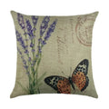 Axyaa Linen Butterfly Flower Sofa Cushion Cover 45*45 - Home Decor Printed Pillow Case
