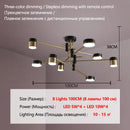 Axyaa Sputnik Chandelier Pendant Light 8-Light Three-Color Dimming Luxury Nordic Modern Lighting