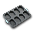 Axyaa Silicone French Bread Baking Tray | Non Stick Cake Mold for Grey Three Grid Method