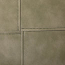 Axyaa Farmhouse Cross-Stitch Green Leather Cushion for Castle Sofa