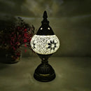 Axyaa Vintage Mosaic Table Lamp - USB Rechargeable Handcrafted Glass Night Light