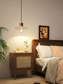 Axyaa Glass LED Pendant Light: Stylish Interior Lighting Chandelier for Bedroom, Dining Room, Study Room