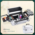 Axyaa Professional 4-Tray Makeup Train Box with Lock and Compartment