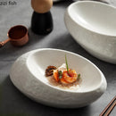 Axyaa Ceramic Pasta Steak Plate: Restaurant Tableware - Snack Dessert Sushi Plate