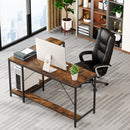 Axyaa L-Shaped Desk with Shelves: Reversible, Multi-Functional Gaming & Workstation for Home Office