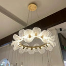 Axyaa French Flowers Chandelier for High Ceiling Living Room