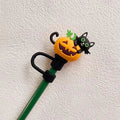Axyaa Bear Pumpkin Silicone Straw Cover - Universal 7-8mm Sippy Stopper
