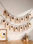 Ramadan Wooden Hanging Decorations Set with Letters for Home Decor by Axyaa