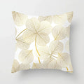Axyaa Gold Leaf Polyester Cushion Cover - Decorative Sofa Pillow Cover
