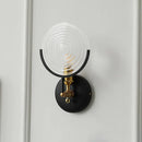 Axyaa Glass Lampshade Wall Sconce Black LED Lighting