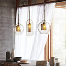 Axyaa Retro Iron Mesh Glass Ball Chandelier