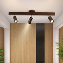 Axyaa Wood Grain LED Chandeliers: Modern Walnut Ceiling Lights for Home and Kitchen
