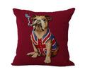Axyaa Flag Print Dog Design Throw Pillow Cover 45x45cm