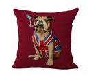 Axyaa Flag Print Dog Design Throw Pillow Cover 45x45cm