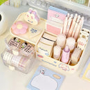 Axyaa Bear Handle Desk Organizer: Pen Holder, Sticky Note & Tape Storage Box