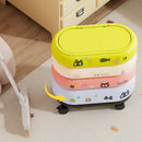 Axyaa Large Capacity Movable Trash Can with Lid: High Value Kitchen Storage Bin