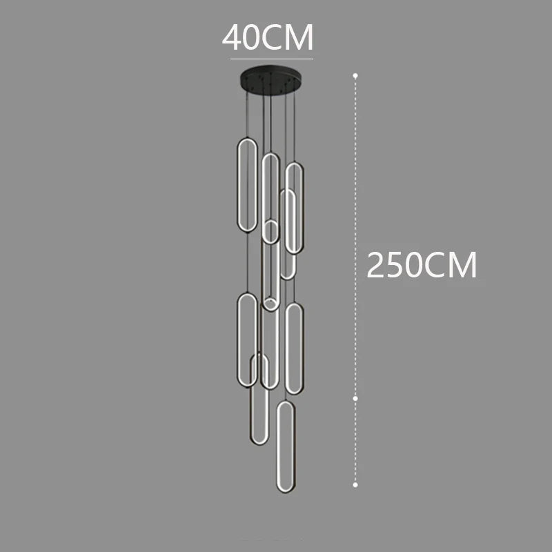Axyaa Staircase Chandeliers: Modern LED Pendant Light Lamps for Living Room
