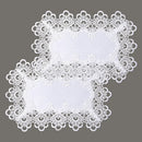 Axyaa White Lace Placemats Set of 2, Embroidered Rectangle Cup Mat, Decorative Table Mats