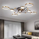 Axyaa Modern Gold/Black LED Pendant Ceiling Chandelier for Living Room