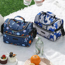 Axyaa Cartoon Print Tote Cooler Lunch Bag - Portable Insulated Outdoor Picnic Office School