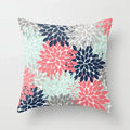 Axyaa Red Yellow Blue Floral Geometric Pillowcase 45*45cm