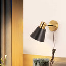 Axyaa Black Iron LED Wall Sconce Modern Simple Bathroom Vanity Light