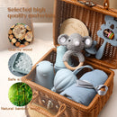 Axya Baby Montessori Set: Towel, Blanket, Bath Toys, Silicone Teether, Rattle - Newborn Gift