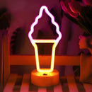 Axyaa Neon Pineapple Coconut Tree Night Light: Bar Bedroom Decor & Party Lamp